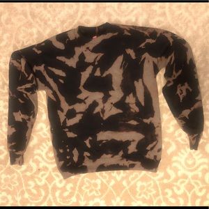 Reverse tie dye bleach dye custom sweatshirt.